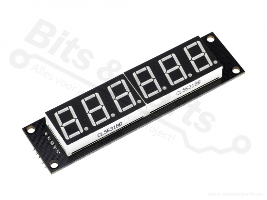Digit display 6-Digit 7-segments 74HC595 blue - 75x19mm 